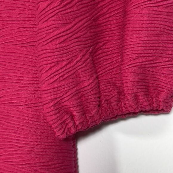 Sara Campbell Sheath Mini Dress Womens Sz L Fuchsia Stretch Long Sleeves - Picture 4 of 15